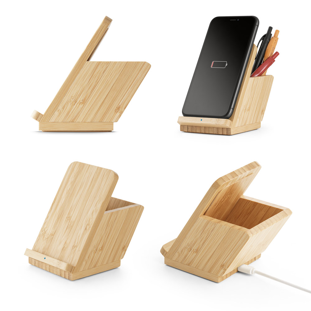 LEAVITT II. Carregador wireless em bambu