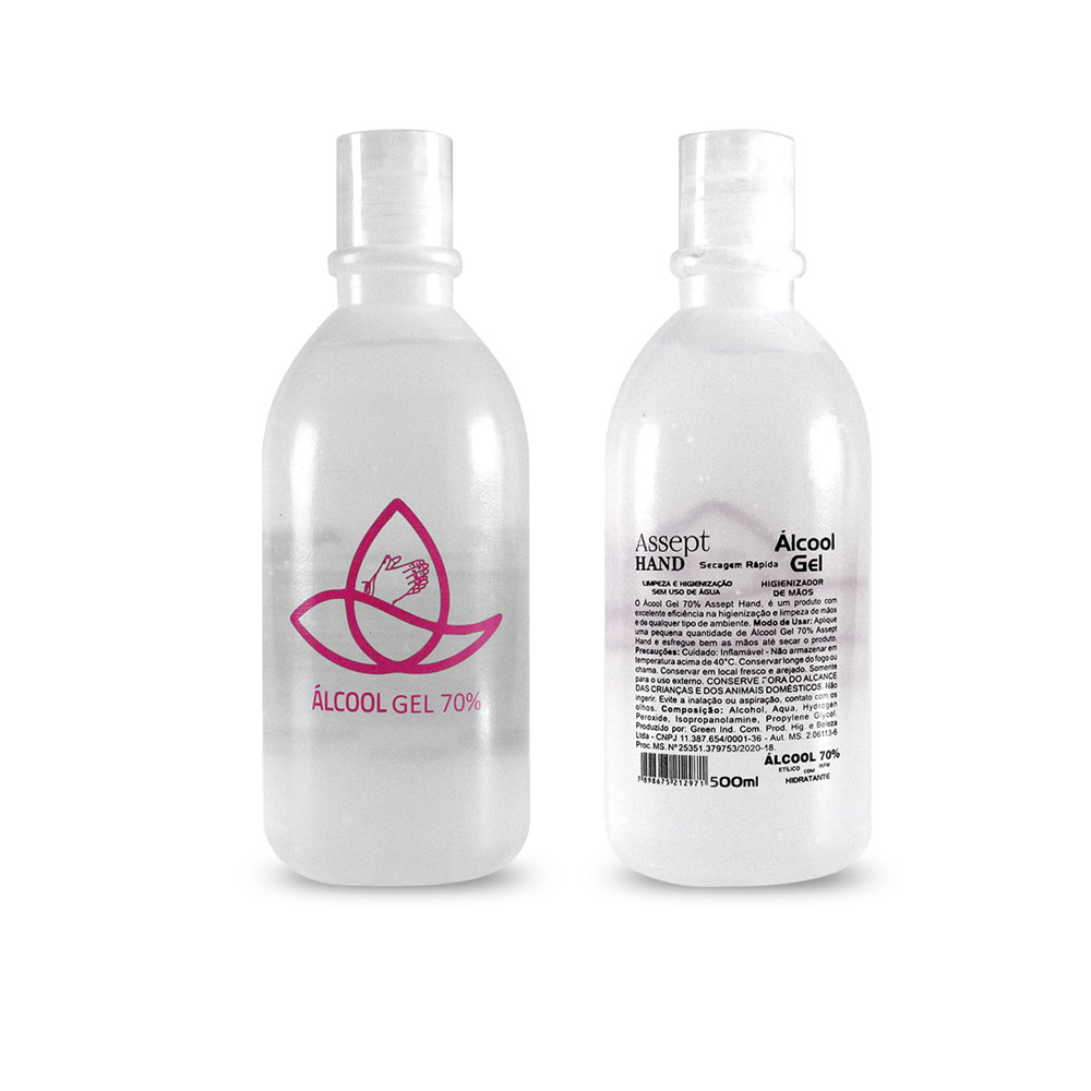 HEALTY 500. Álcool Gel 70% Antisséptico 500ml