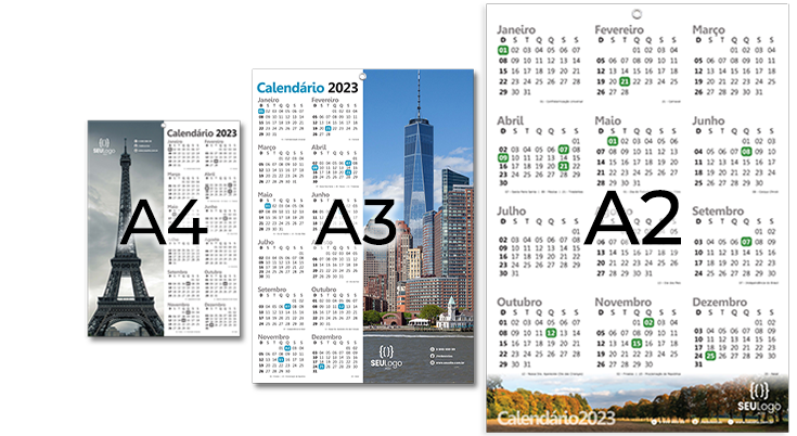 Calendário de parede FOLHA ÚNICA