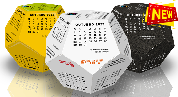 Calendário Poligono 12 lados - Dodecágono